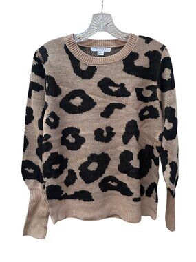 NEW Favlux Animal Print Taupe Sweater - Women's L